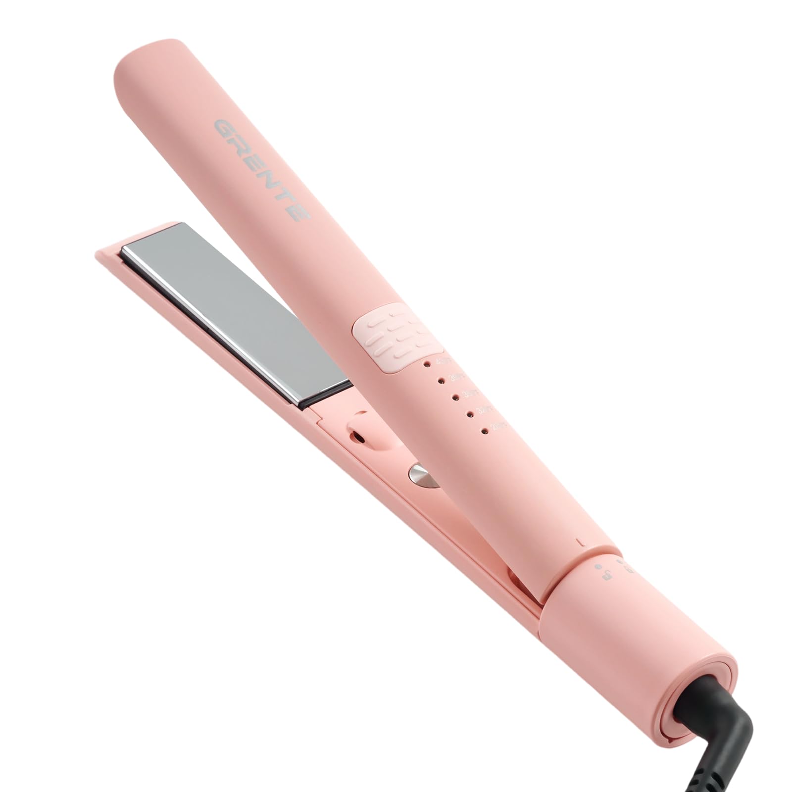Titanium Flat Iron Hair Straightener and Curler 2 in 1 with Quick Fast Heating, 1 Inch Professional Straightening Iron, 5 Temp Settings for All Hair Types, Dual Voltage & Auto-Shut Off(White)